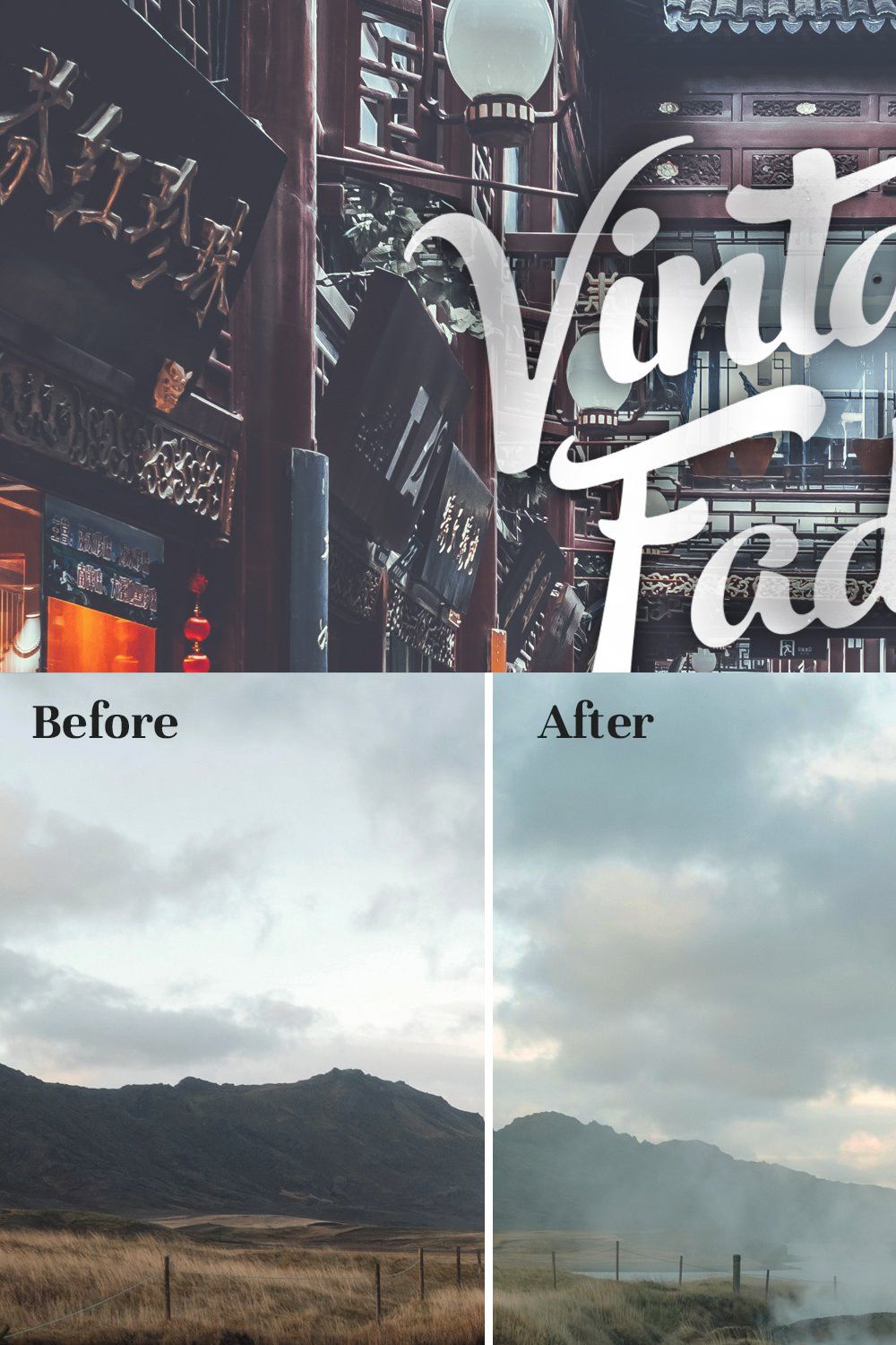 Vintage Faded - Cinematic LUTs Pack pinterest preview image.