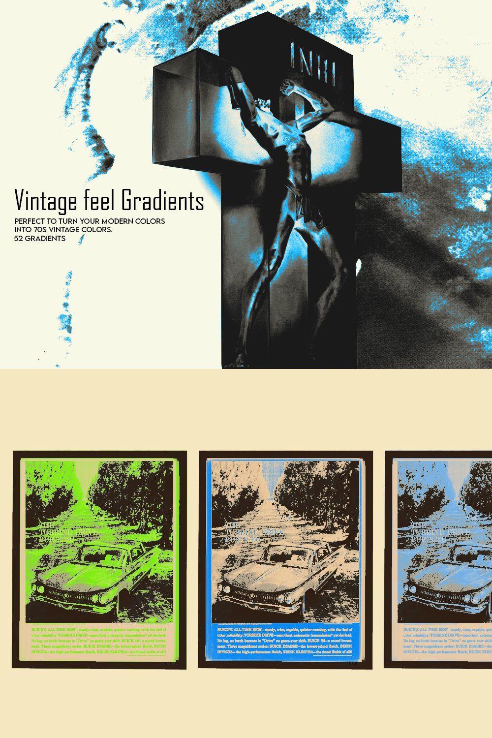 Vintage Feel Gradients pinterest preview image.