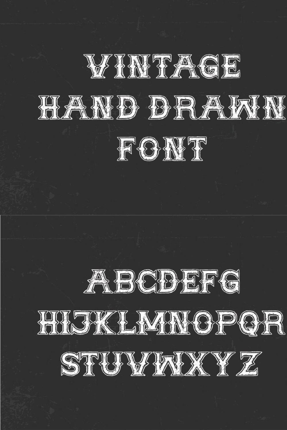 Vintage Hand Drawn Font pinterest preview image.