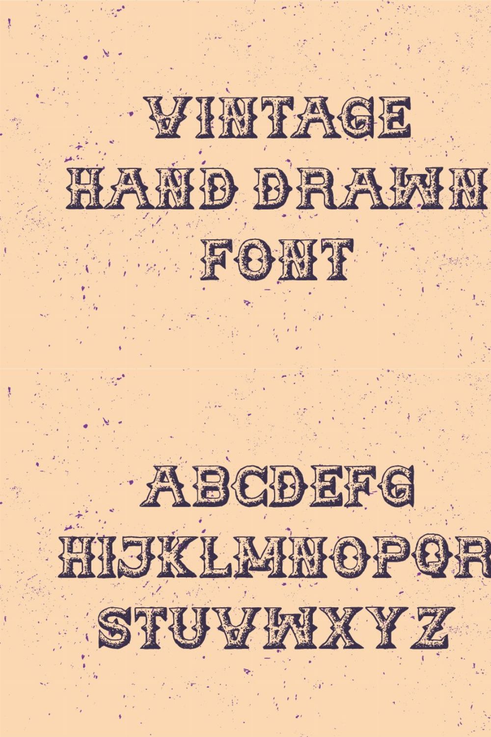 Vintage Hand Drawn Font pinterest preview image.