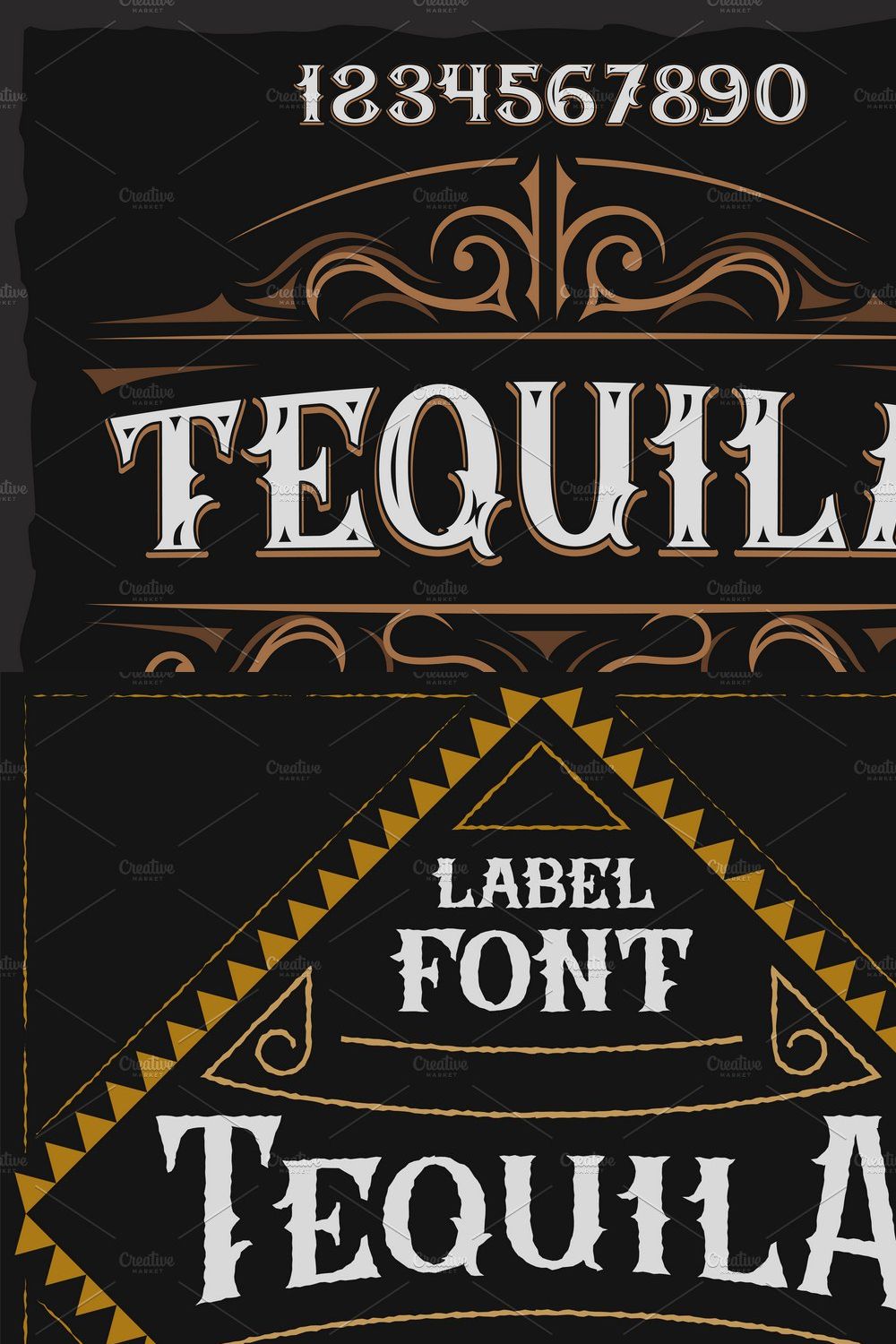 Vintage label typeface Tequila pinterest preview image.