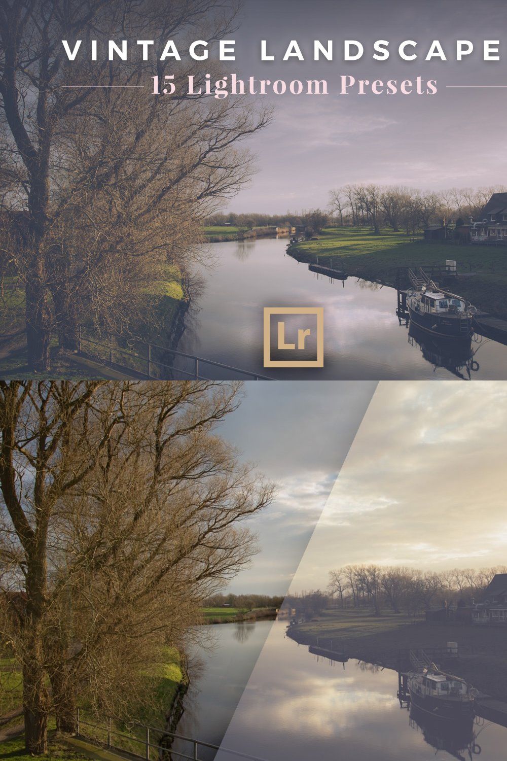 Vintage Landscapes Lightroom Presets pinterest preview image.