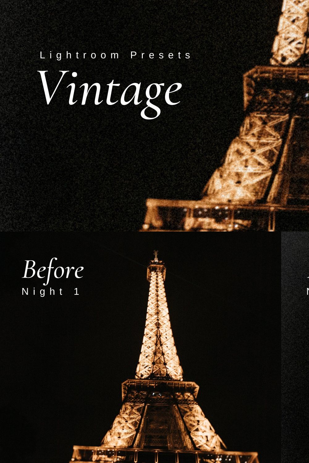 Vintage Lightroom Presets pinterest preview image.