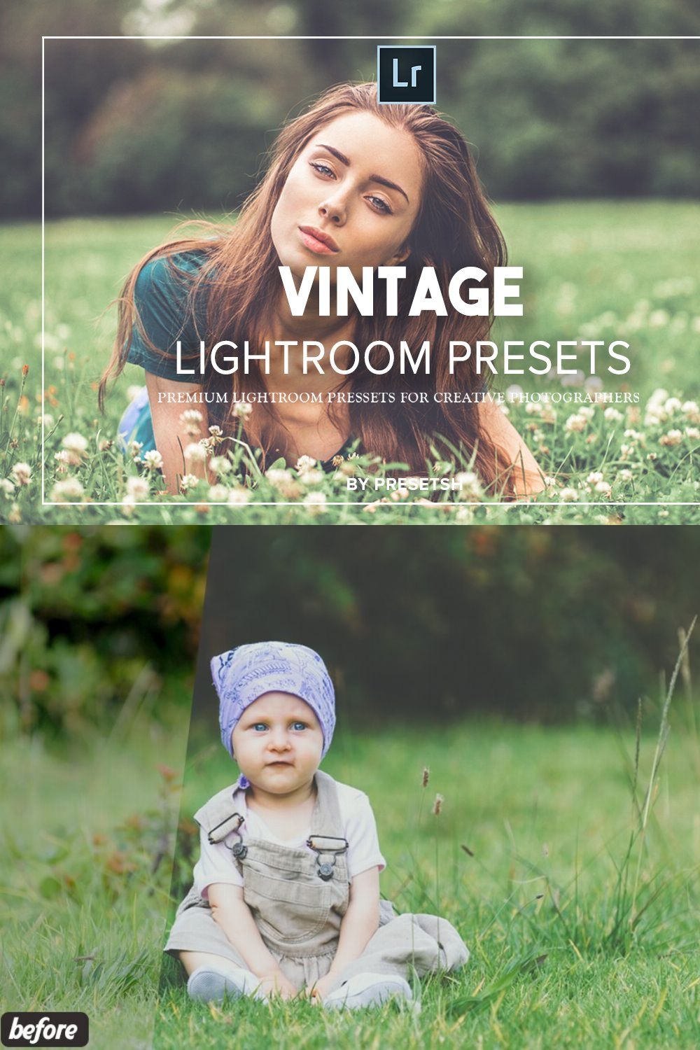 Vintage Lightroom Presets pinterest preview image.