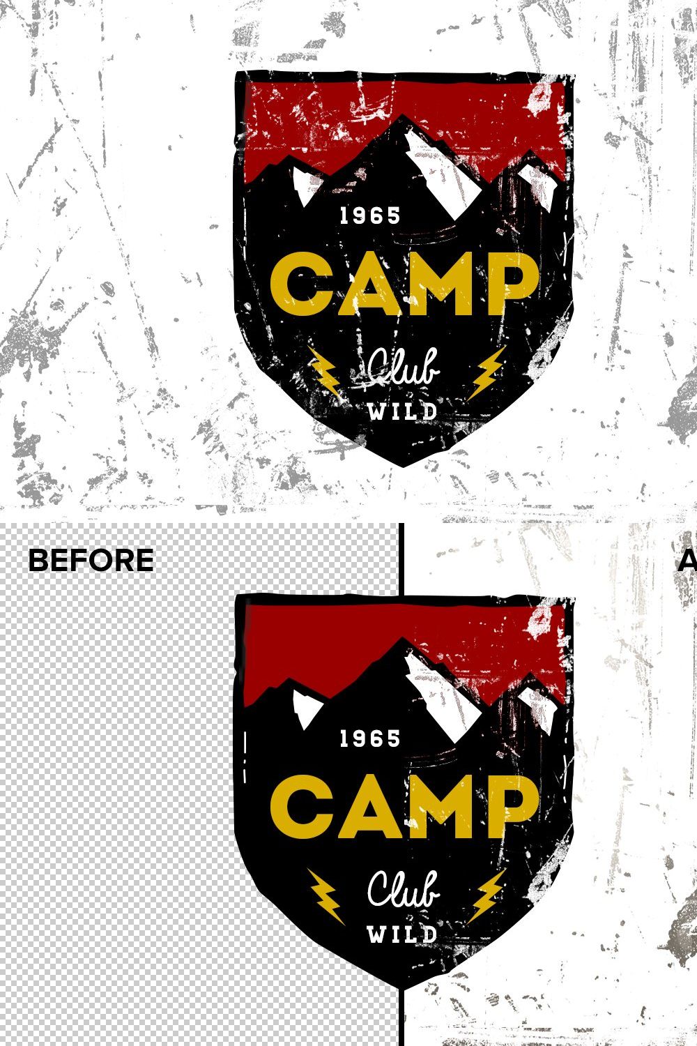 Vintage Photoshop Layer Styles pinterest preview image.