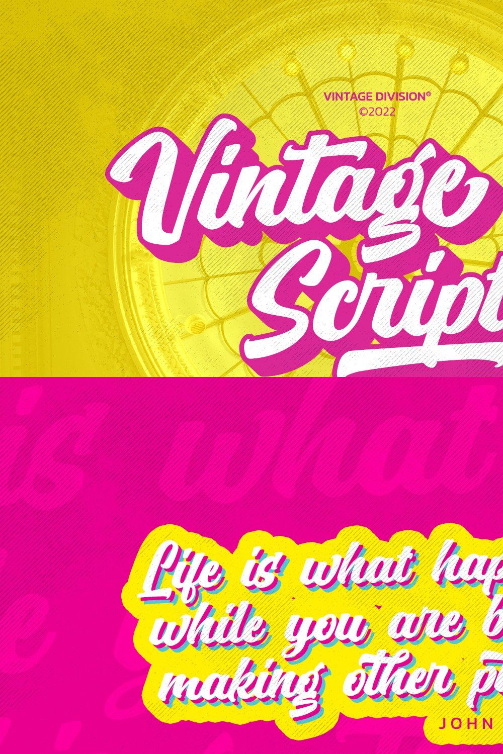 Vintage Scripter pinterest preview image.