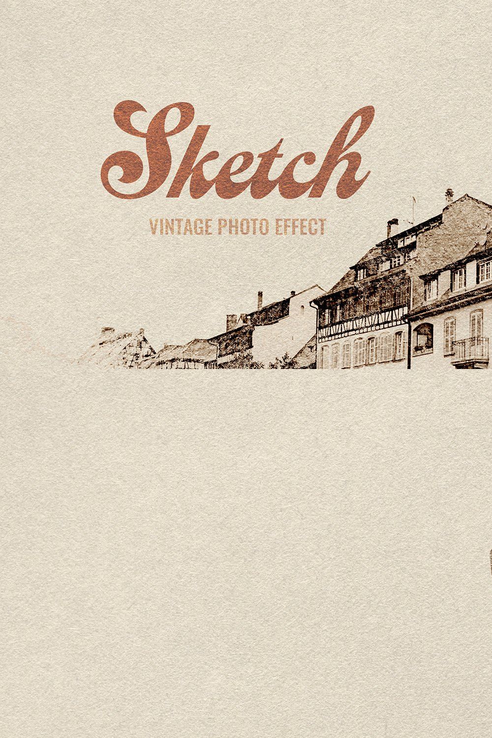 Vintage Sketch Photo Effect pinterest preview image.