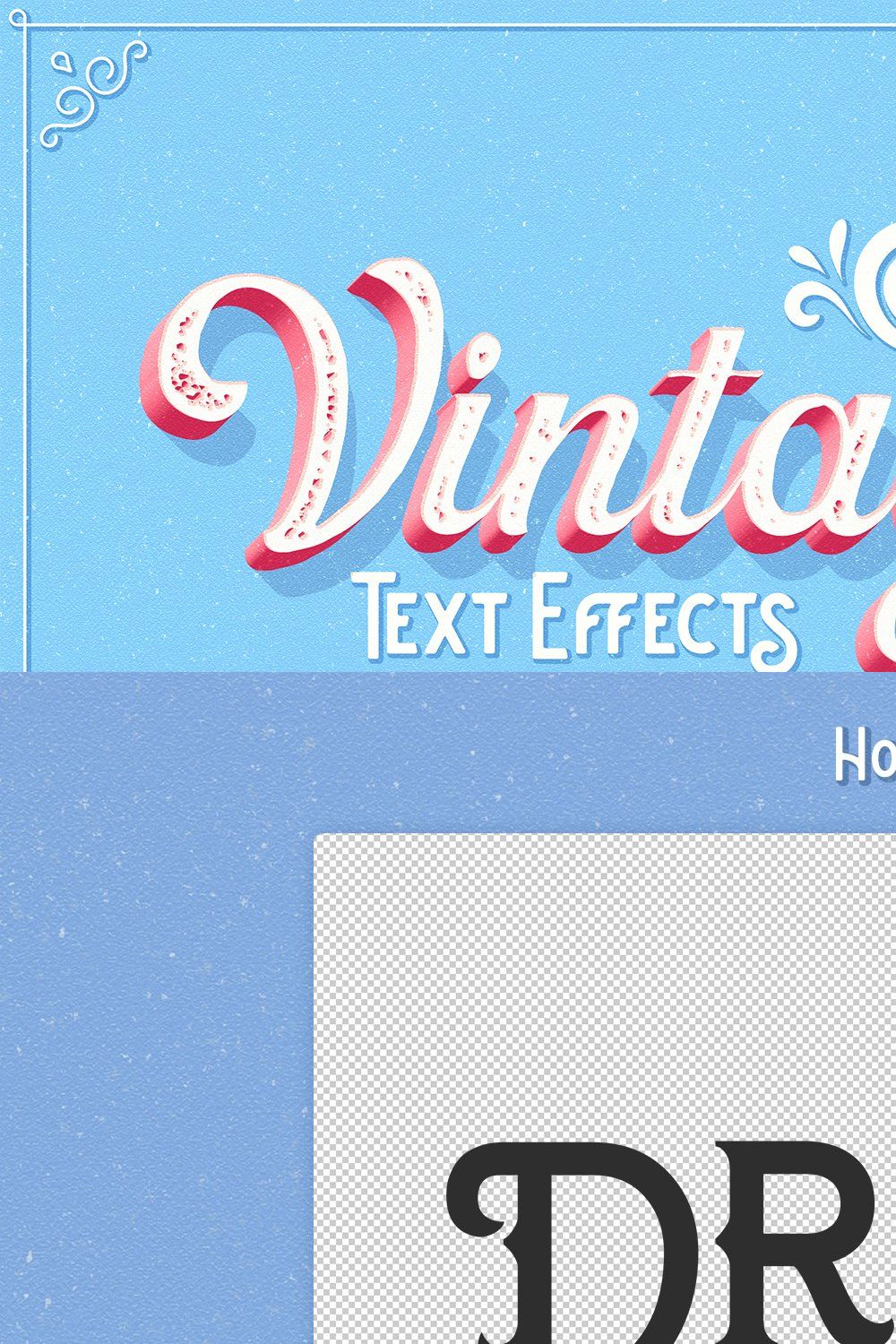 Vintage Text Effects pinterest preview image.