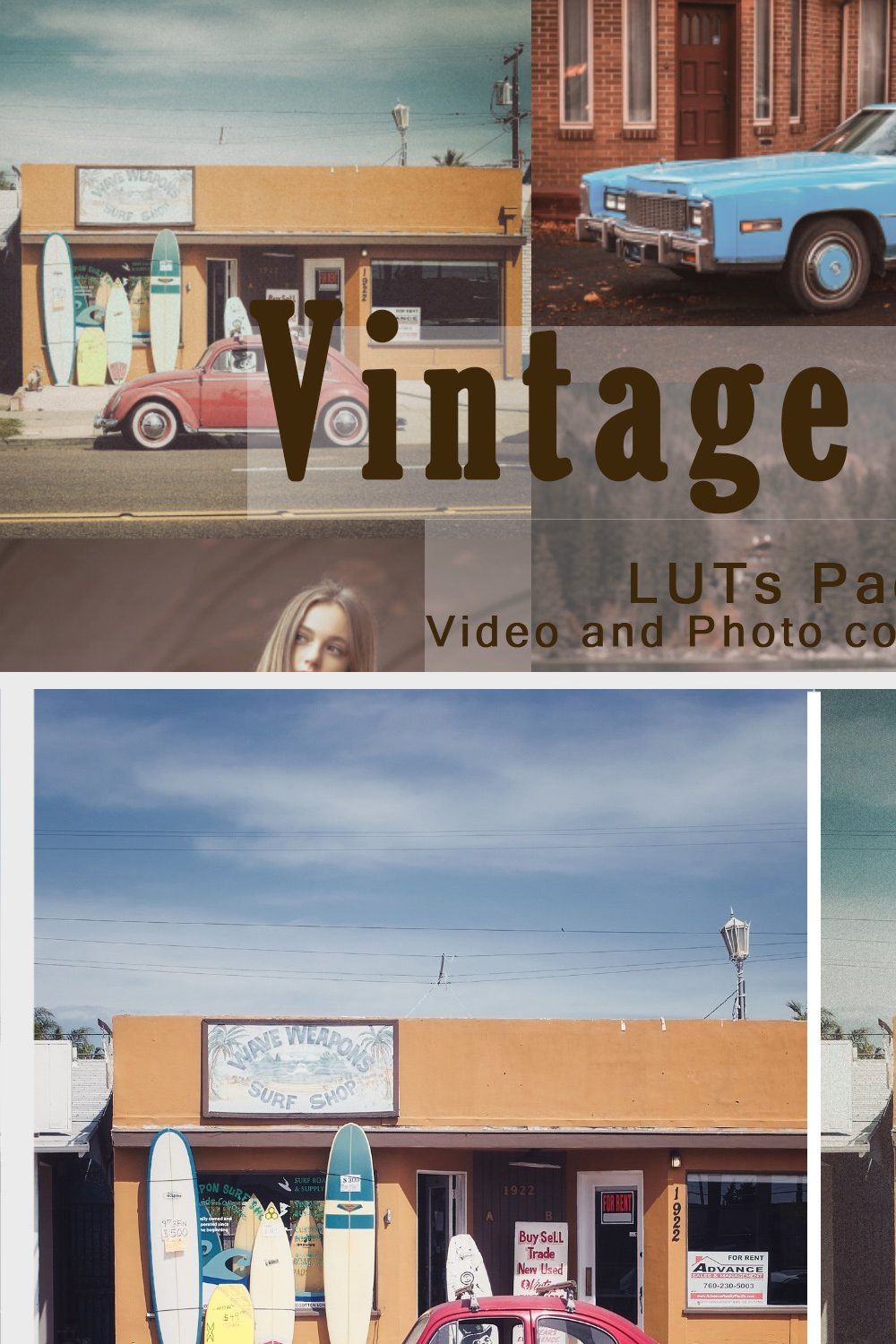 Vintage Tones -  LUTs Pack pinterest preview image.