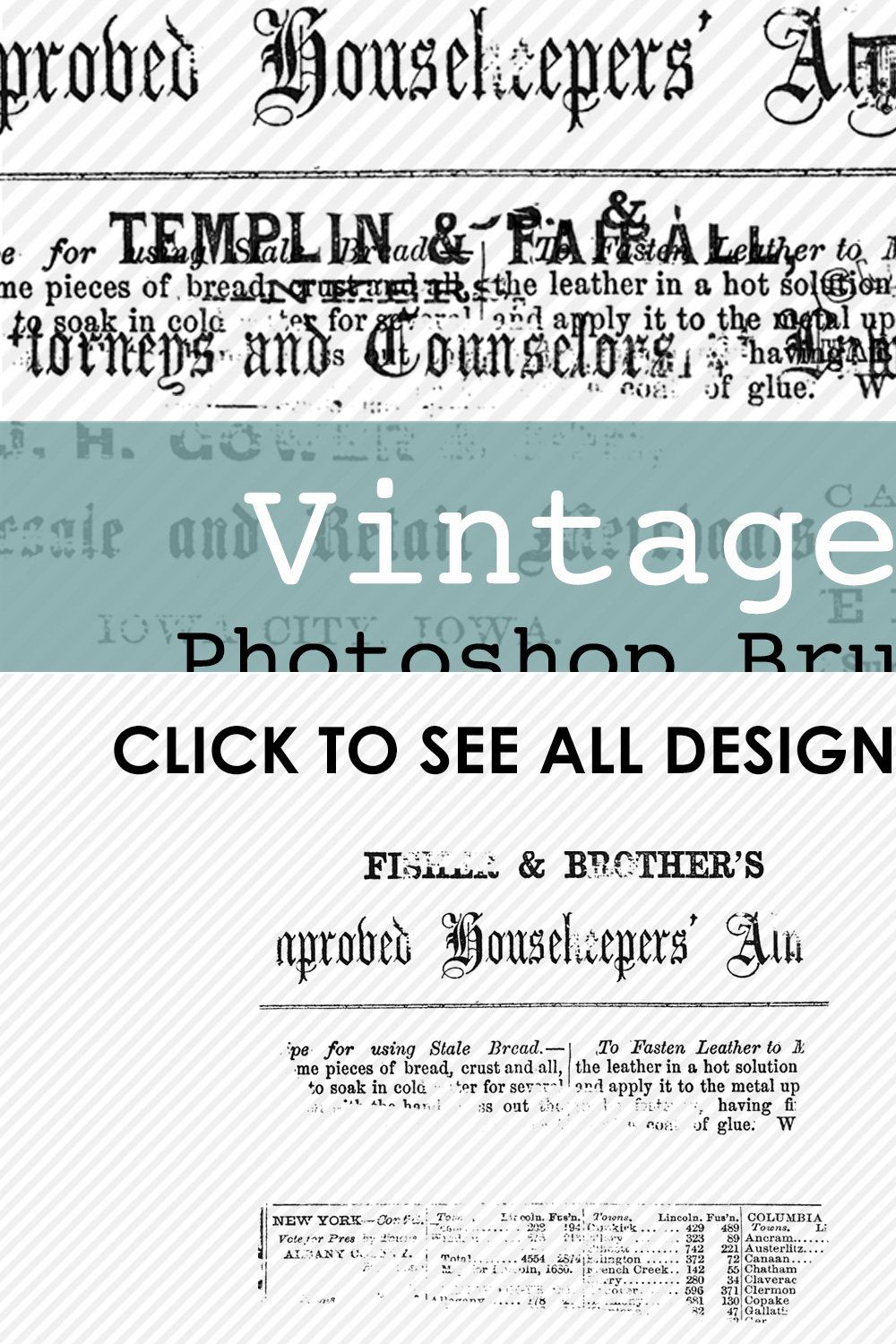 Vintage Type 2 Brushes & Stamps pinterest preview image.