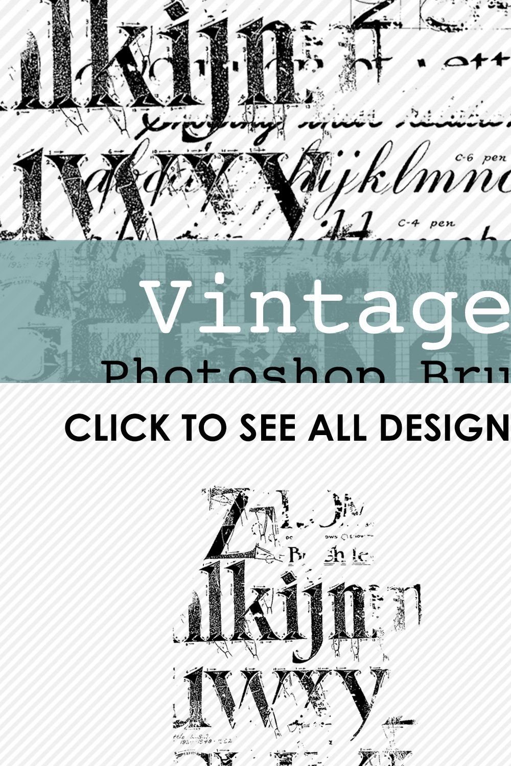 Vintage Type Brushes & Stamps 1 pinterest preview image.