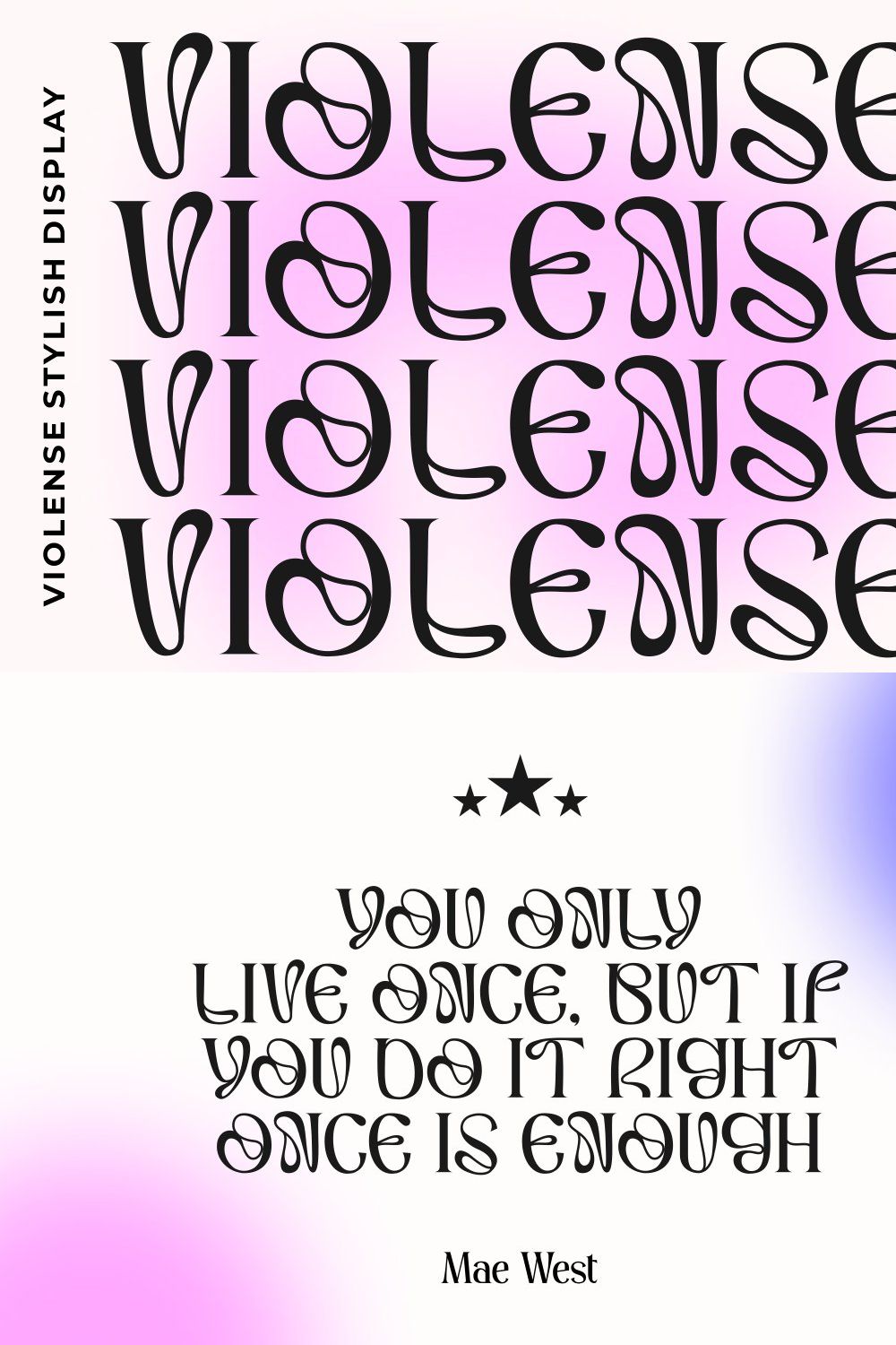 Violense - Stylish Display Font pinterest preview image.