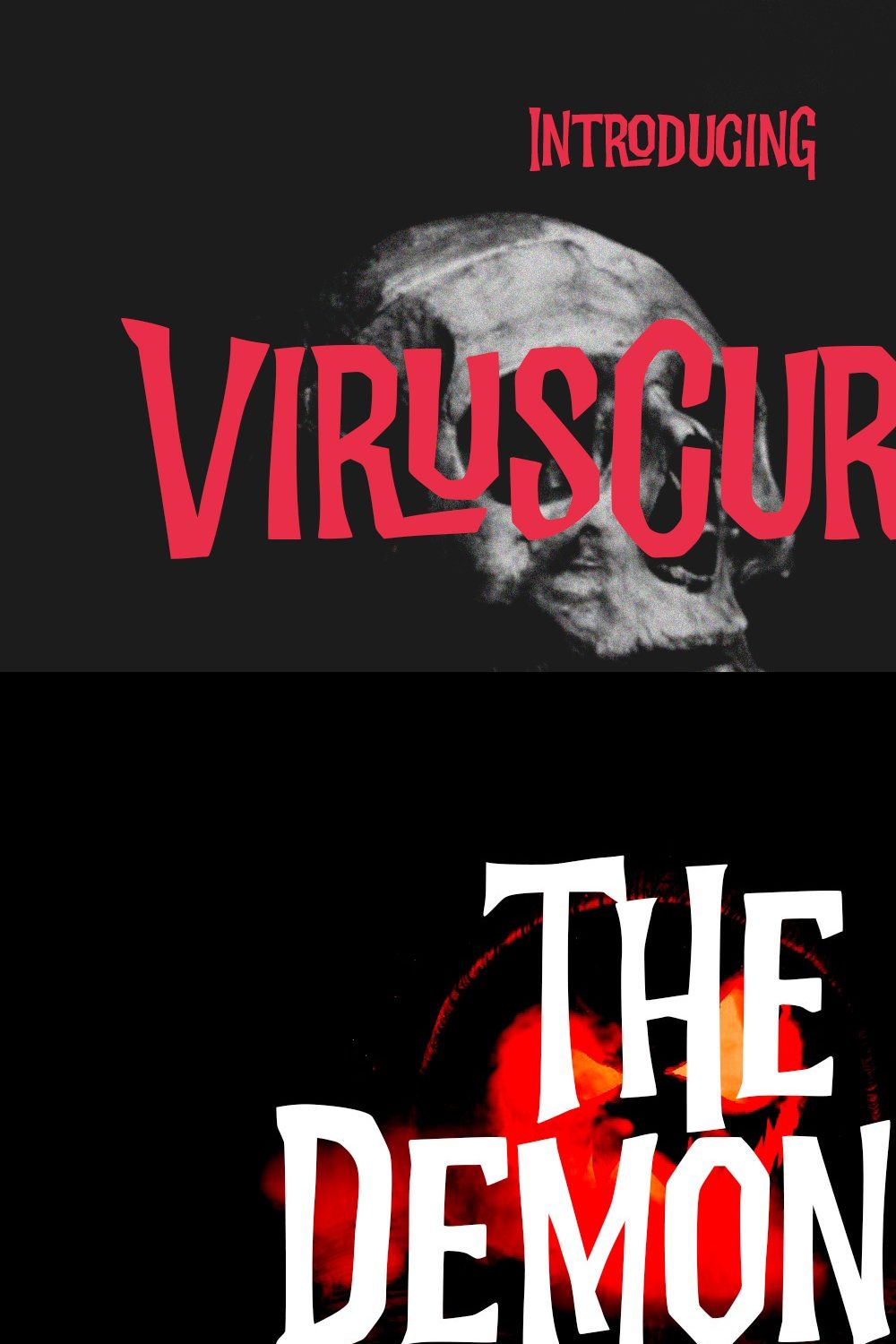 Virus Cursed Halloween Sans Vintage pinterest preview image.
