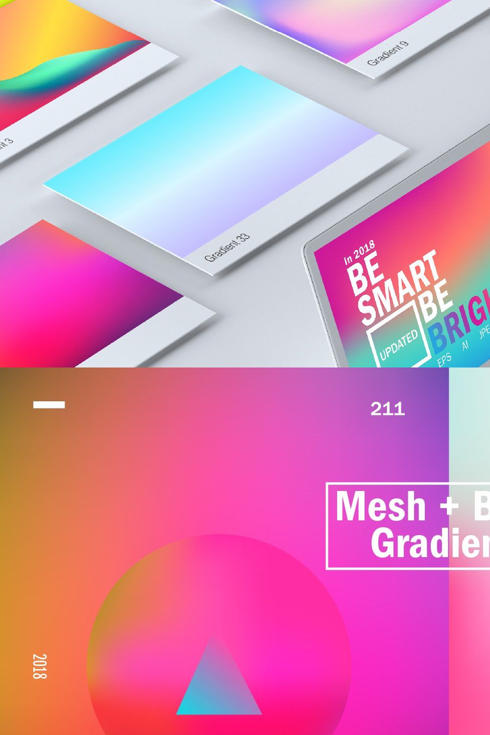 Vivid & Bright Gradients - Updated pinterest preview image.