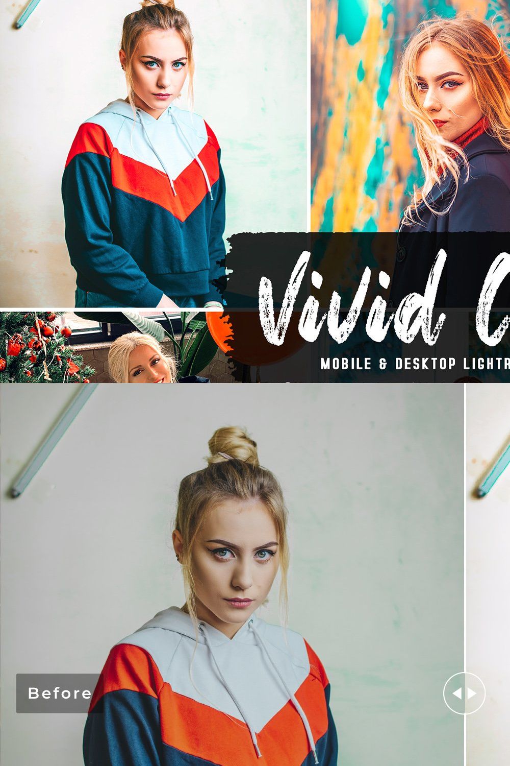 Vivid Color Pro Lightroom Presets pinterest preview image.