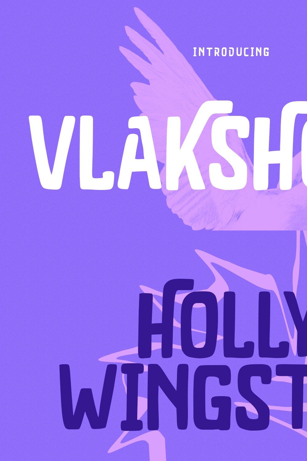 Vlakshore Decorative Display Font pinterest preview image.