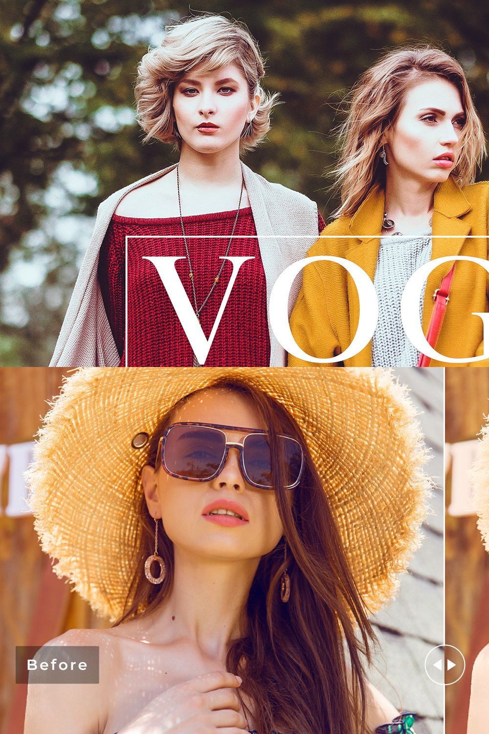 Vogue Lightroom Presets Collection pinterest preview image.