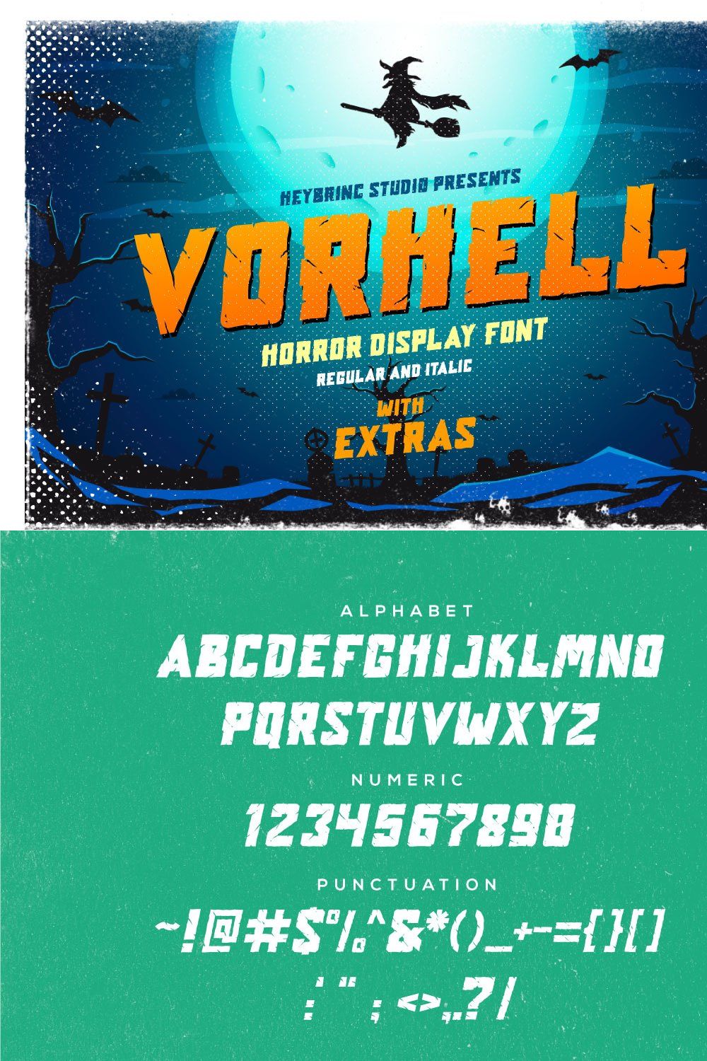 Vorhell Horror Font pinterest preview image.