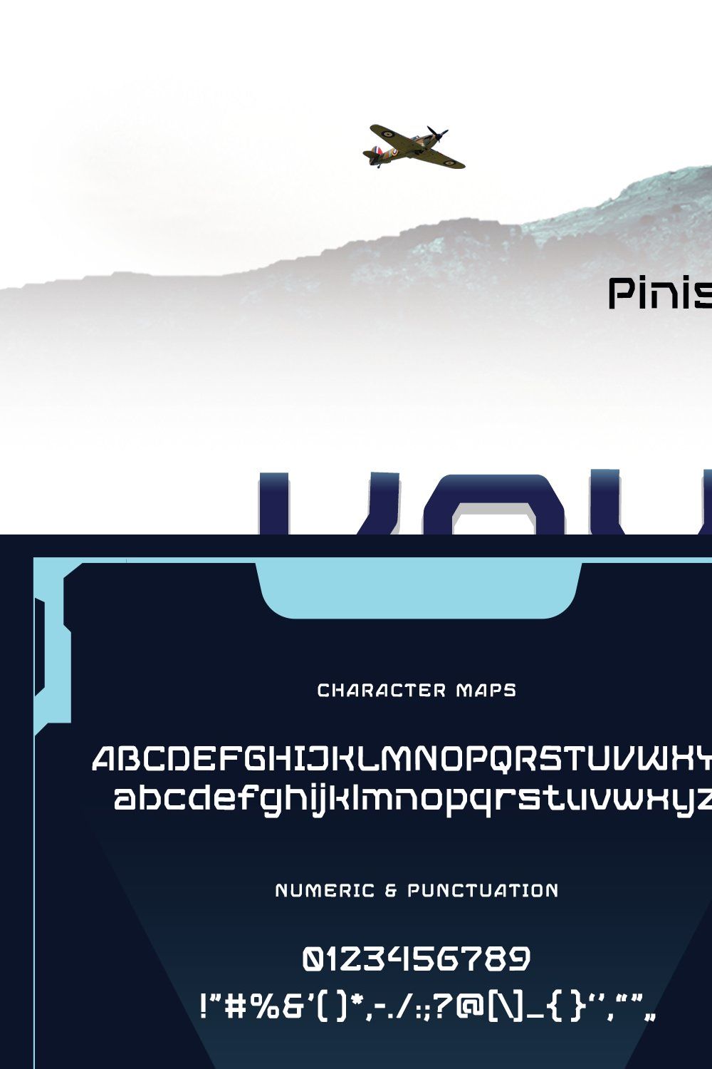 VOYAGER – Techno Display Font pinterest preview image.