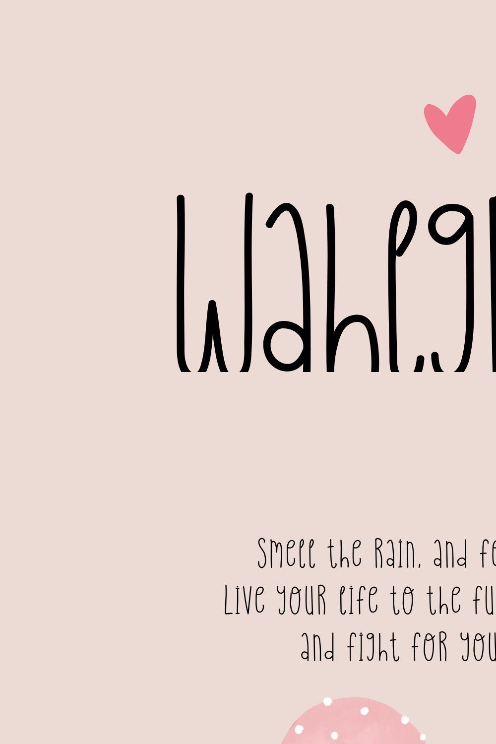 Wahlgross Quirky font pinterest preview image.