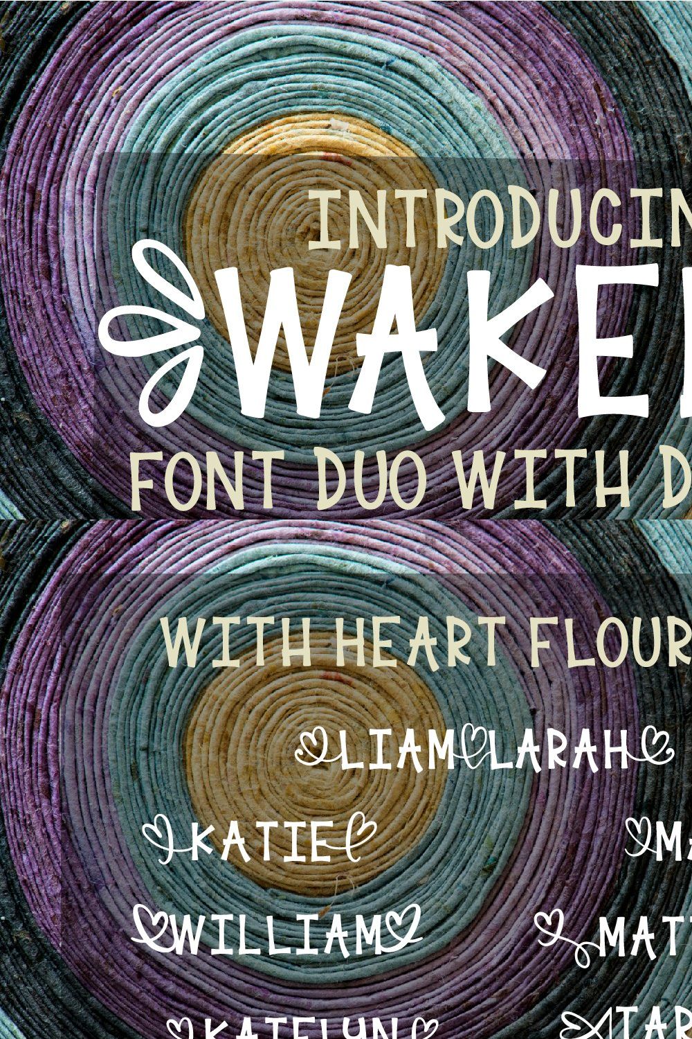 Wakell - Font Duo With Ornaments pinterest preview image.