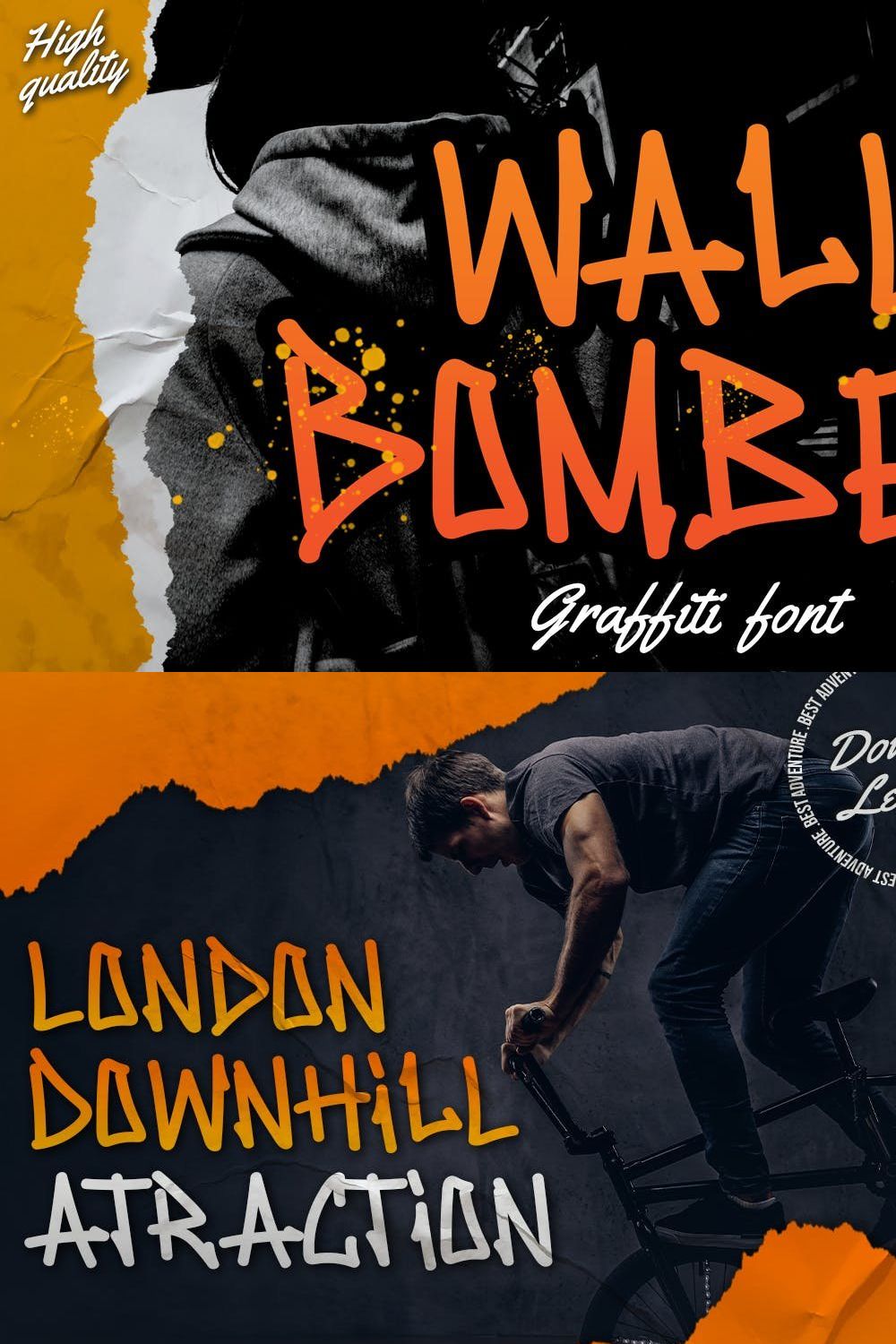 Wall Bomber - Graffiti Font pinterest preview image.