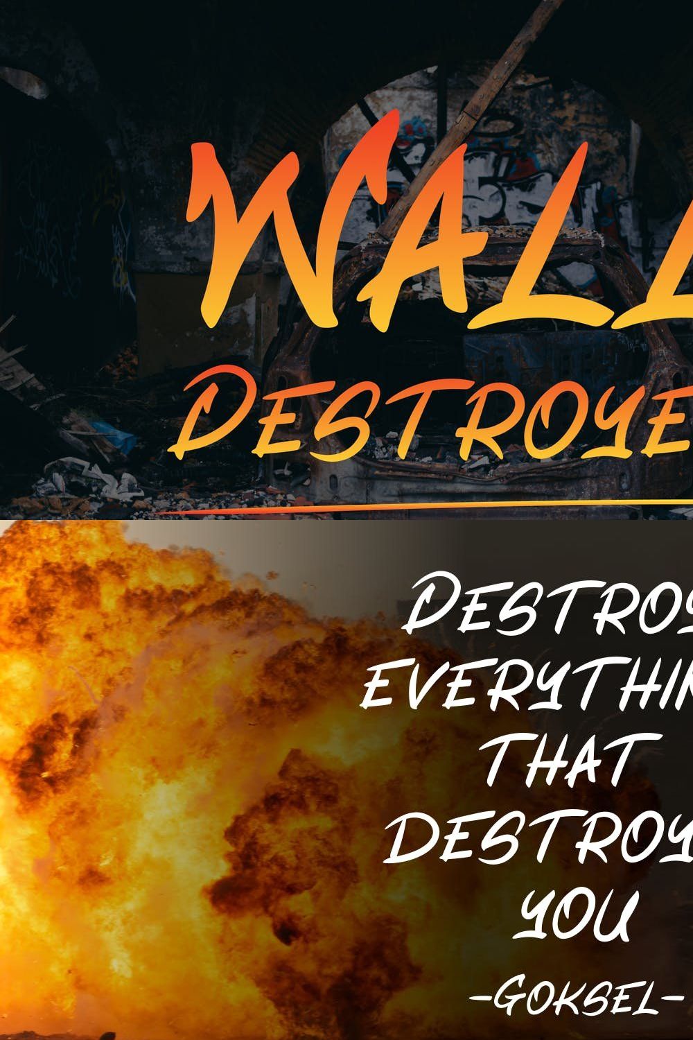 Wall Destroyer - Action Font pinterest preview image.
