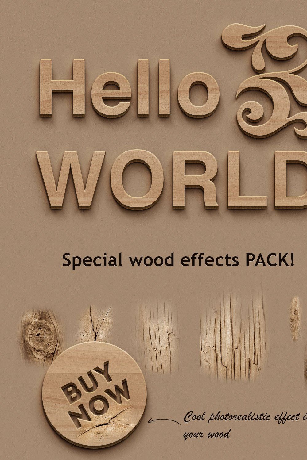 Wall MockUp - Wood Style pinterest preview image.