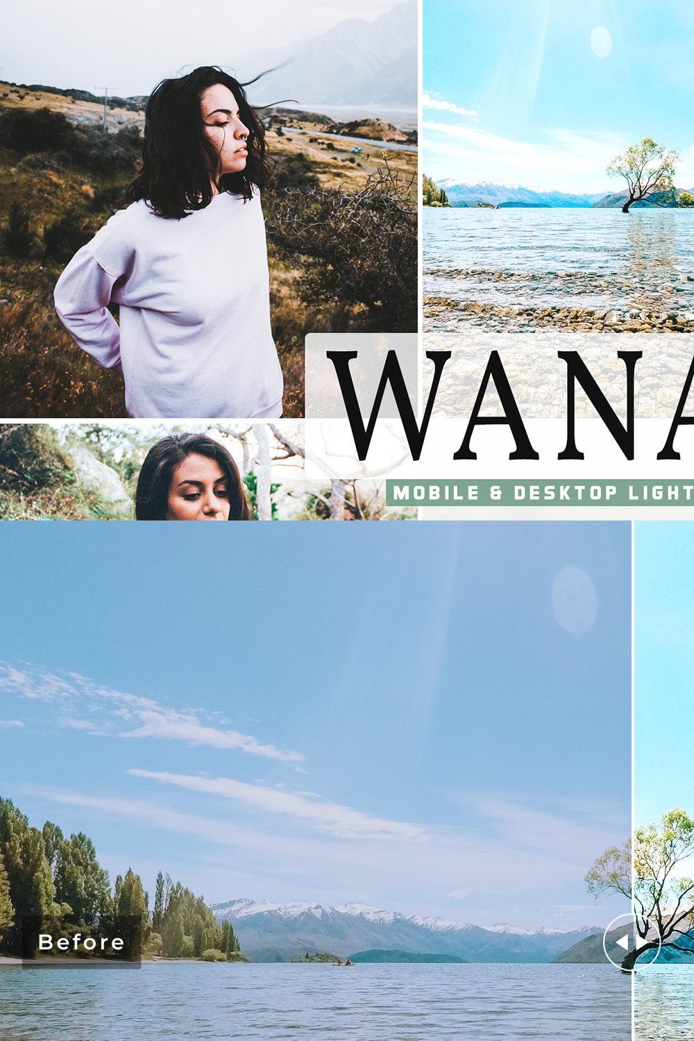 Wanaka Pro Lightroom Presets pinterest preview image.