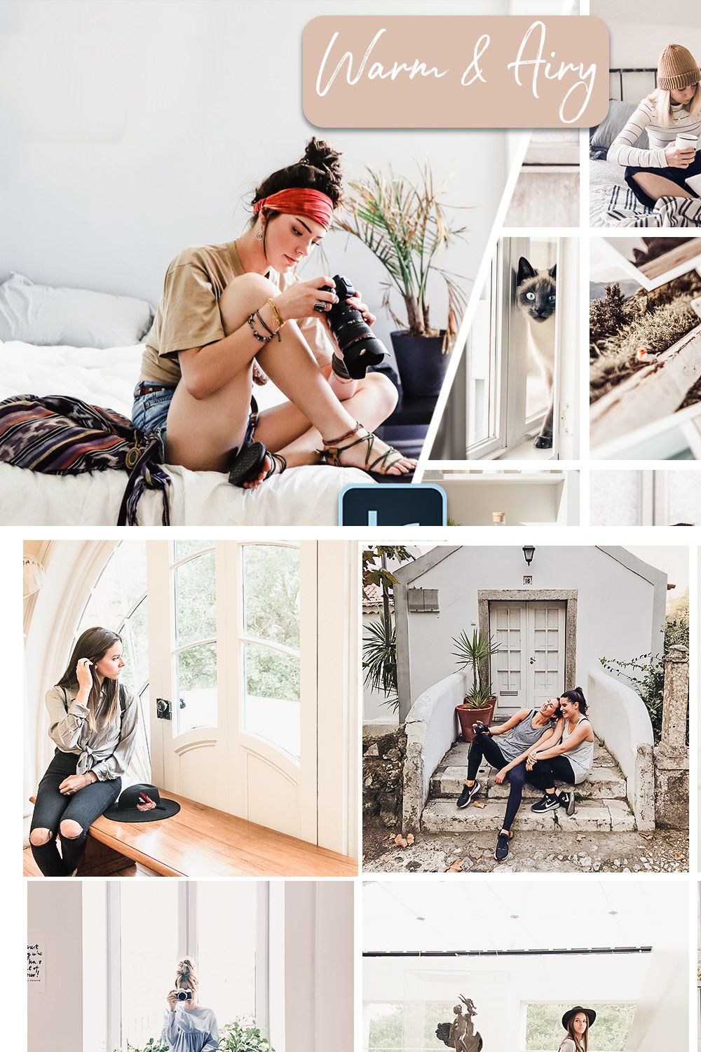 Warm & Airy Lightroom Presets pinterest preview image.