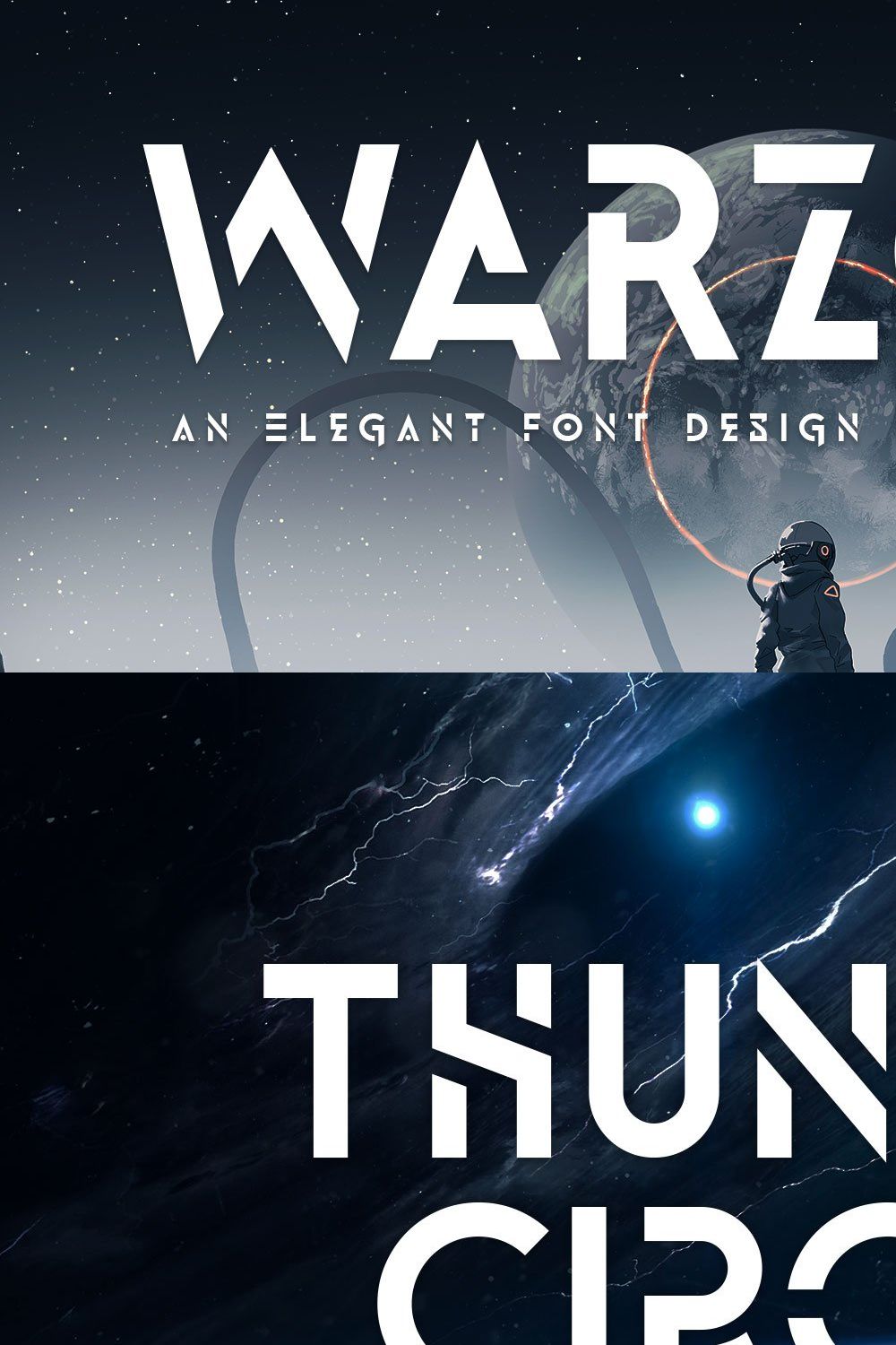 Warzone | Techno Font pinterest preview image.
