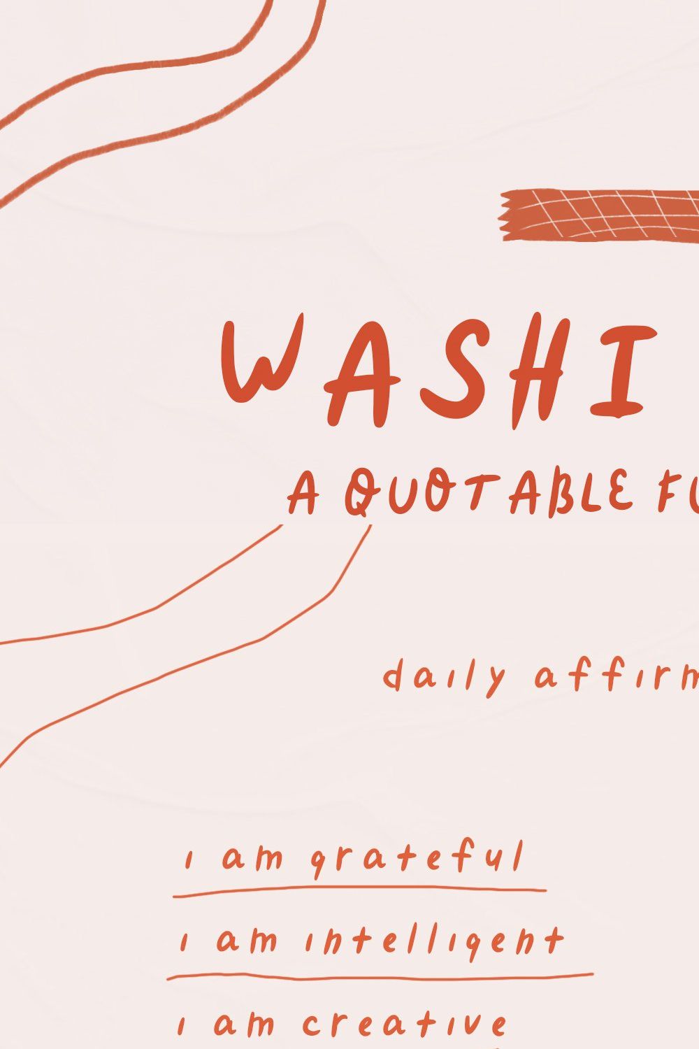 Washi Tape - a quote playful font pinterest preview image.