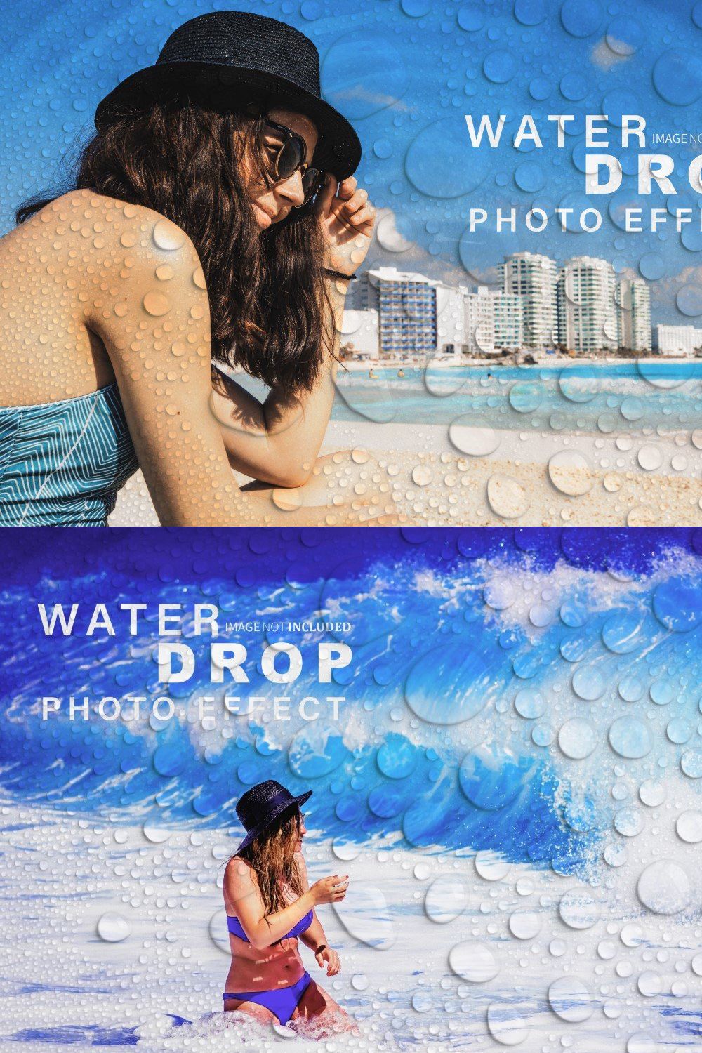 Water Drop Photo Effect pinterest preview image.