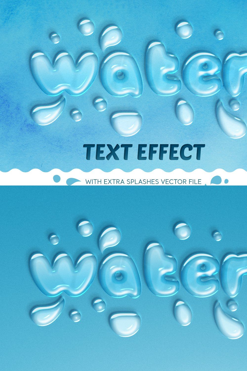 Water Text Effect pinterest preview image.