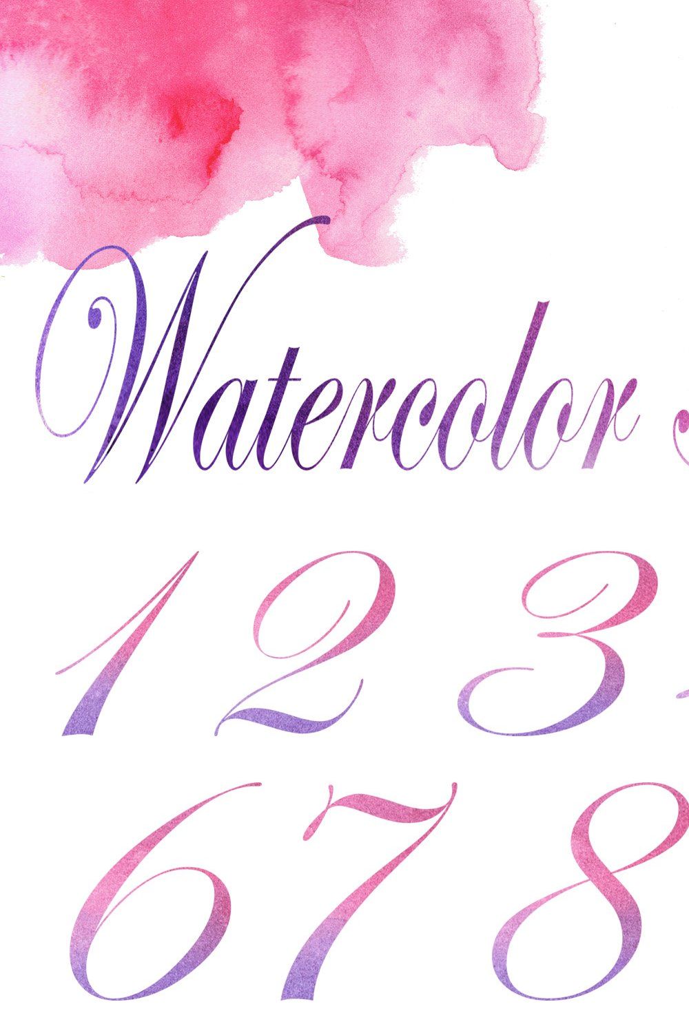 Watercolor alphabet pinterest preview image.