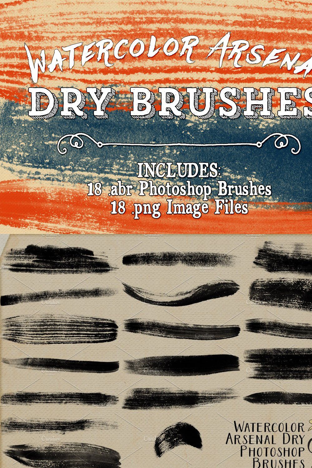 Watercolor Arsenal Dry Brushes pinterest preview image.