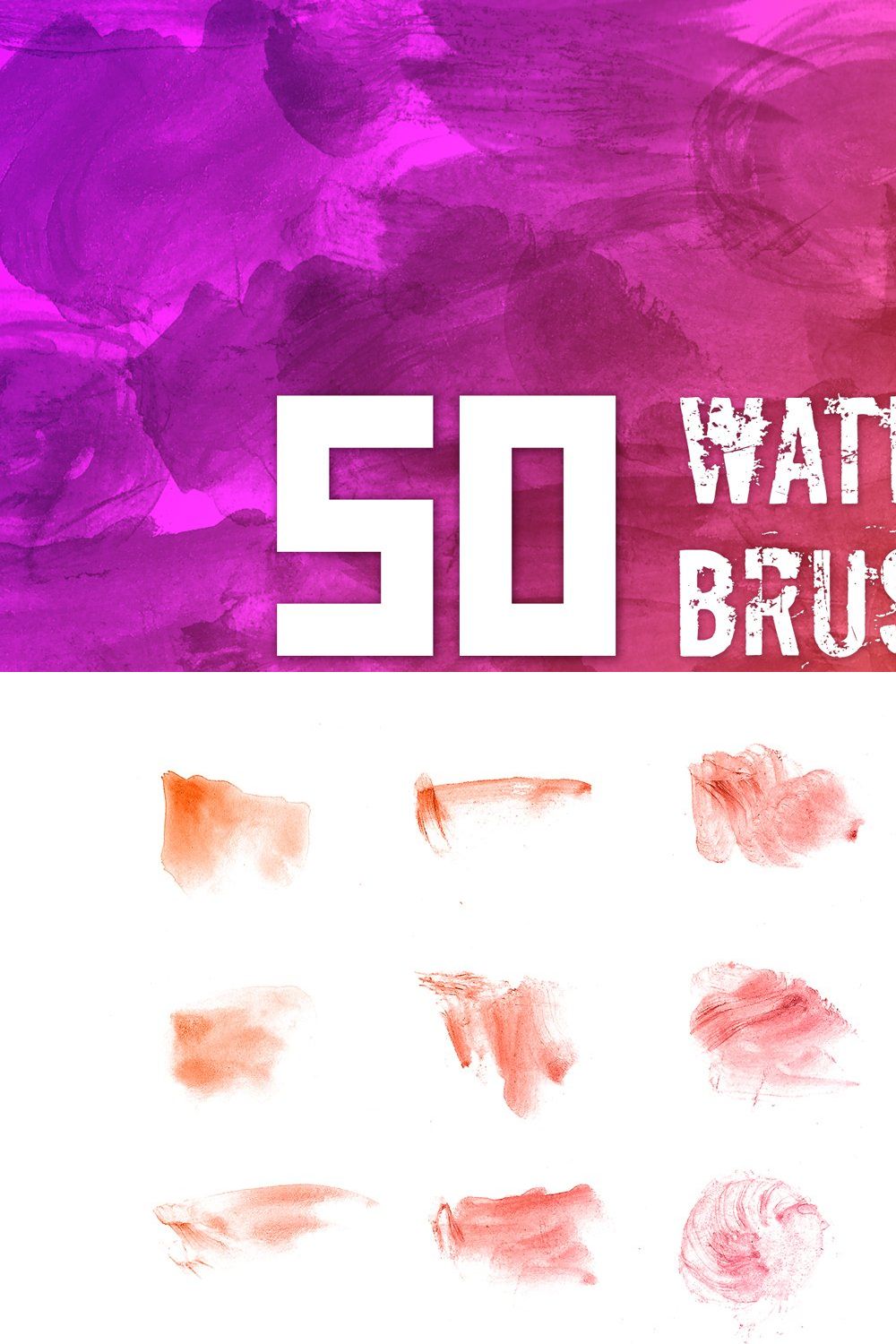 Watercolor Brush Set #1 pinterest preview image.