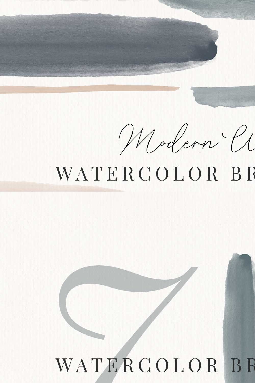 Watercolor Brushstrokes Brush Pack pinterest preview image.