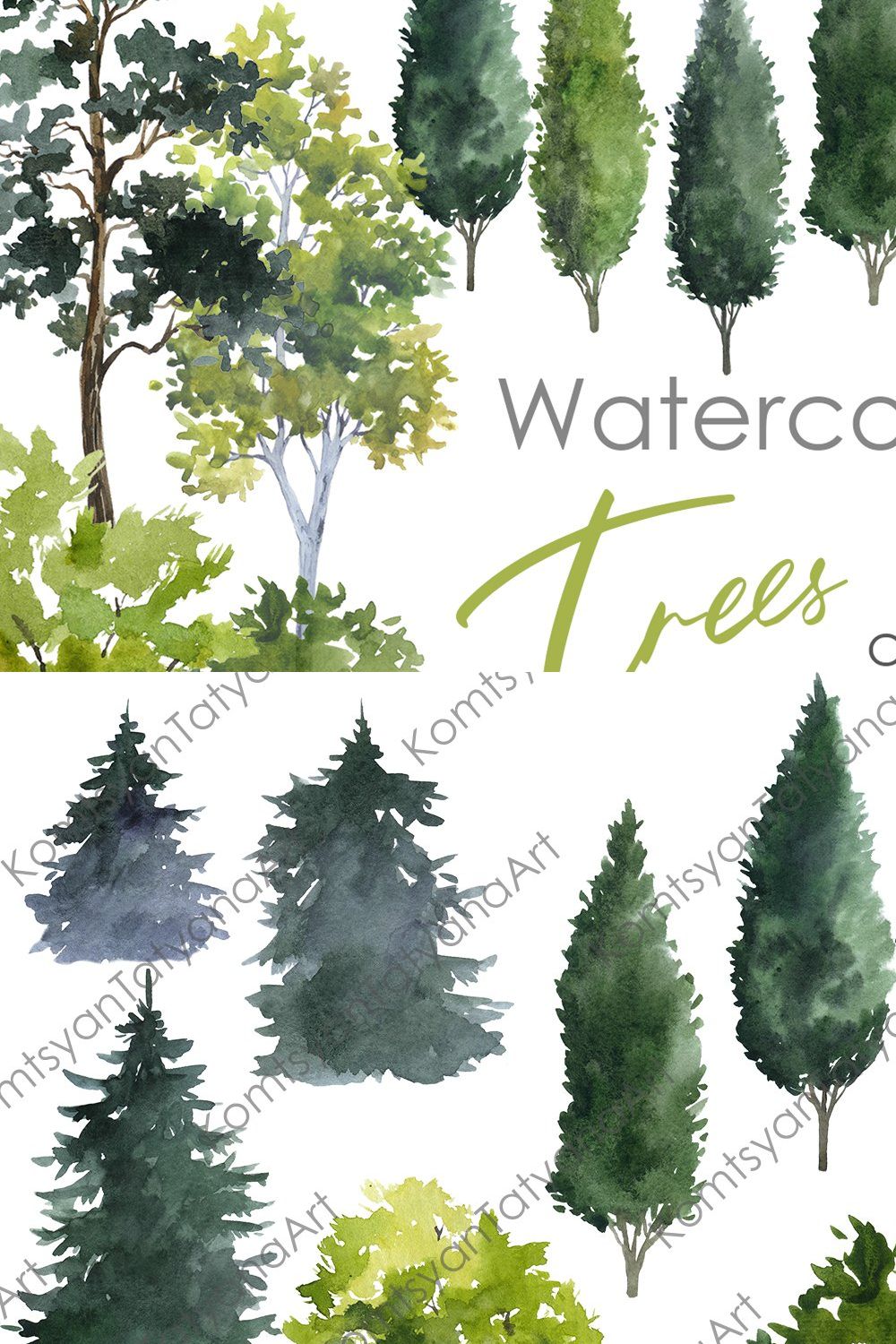 Watercolor clipart. Tree png pinterest preview image.