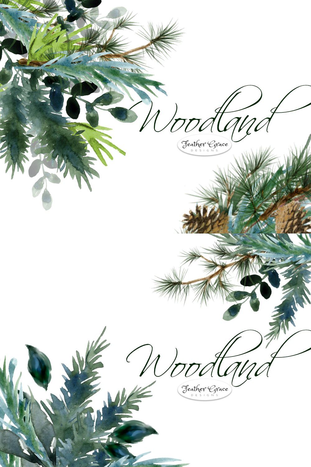 Watercolor Leaves & Greenery pinterest preview image.