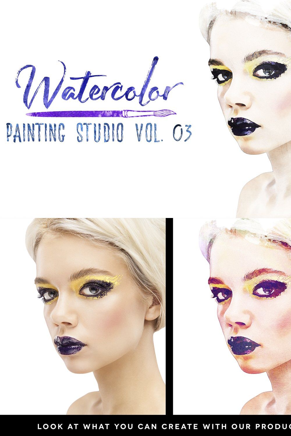 Watercolor Painting Studio Vol. 03 pinterest preview image.