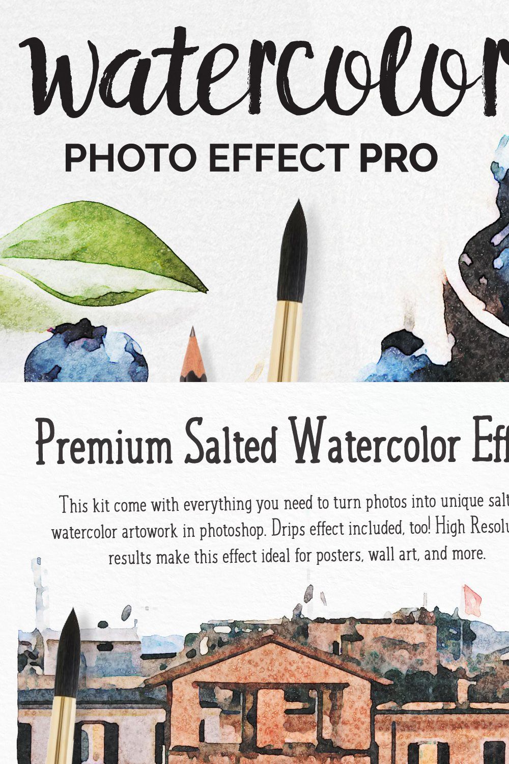 Watercolor Photo Effect - Salted pinterest preview image.