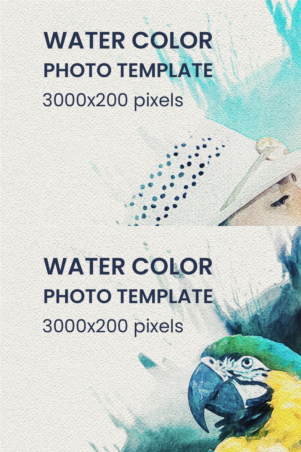 Watercolor Photo Template pinterest preview image.