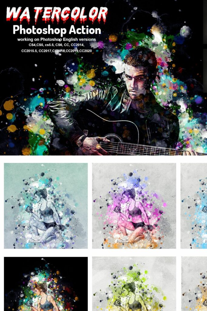 Watercolor Photoshop Action – MasterBundles