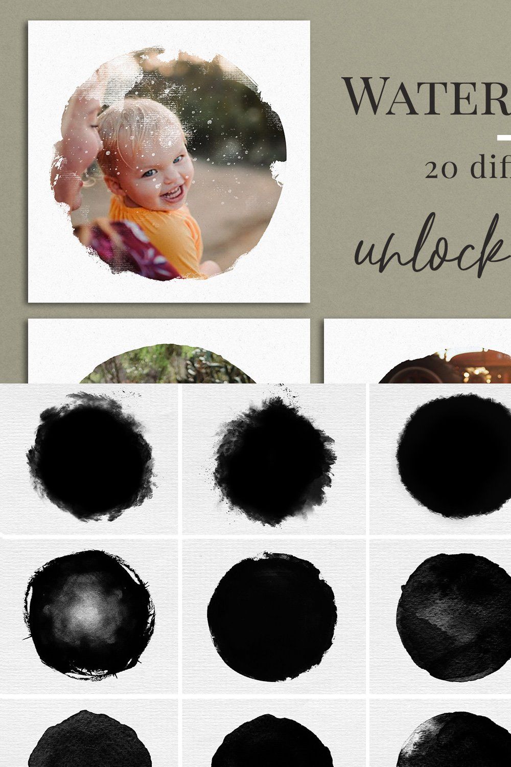 Watercolor rounds photo masks pinterest preview image.
