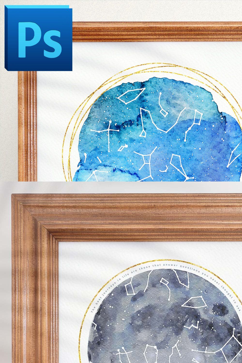 Watercolor Starmap Poster Creator pinterest preview image.