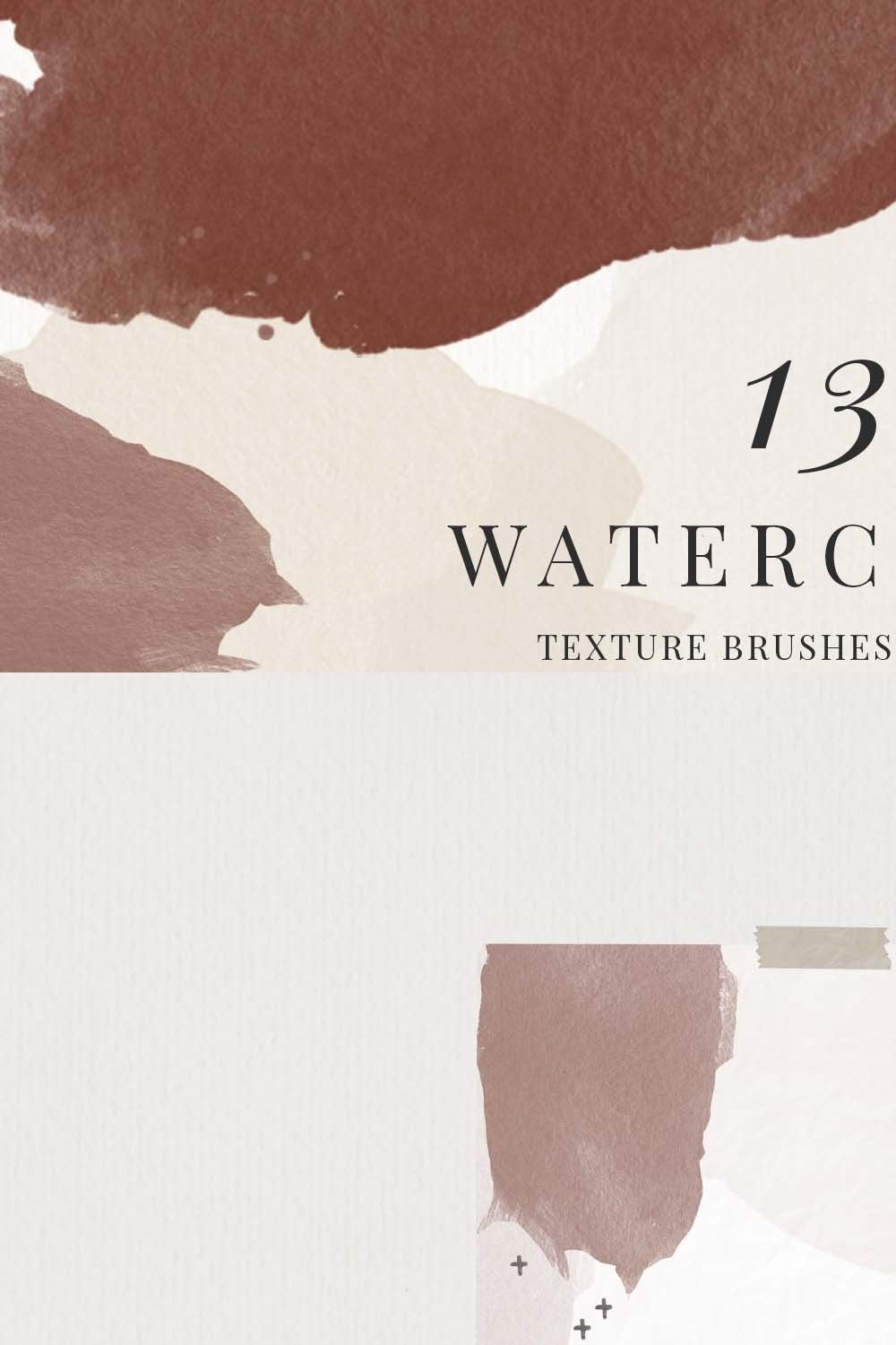 Watercolor Texture Brushes pinterest preview image.