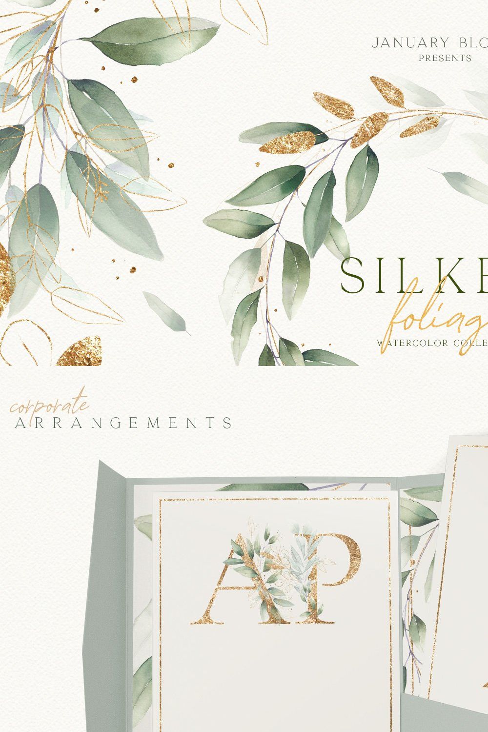 watercolour luxury foliage gold leaf pinterest preview image.