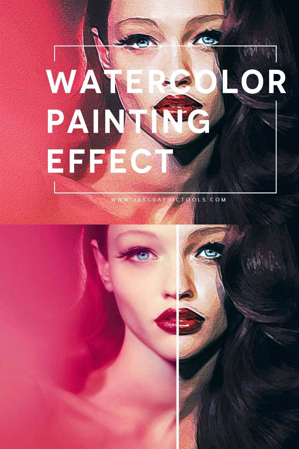 Watercolour Painting Effect V.3 ATN pinterest preview image.