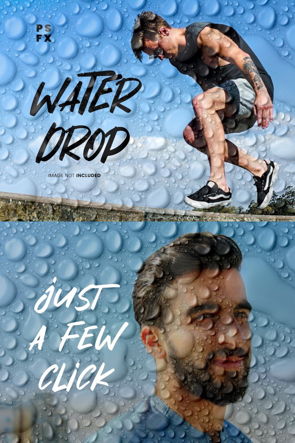 Waterdrop Photo Effect pinterest preview image.